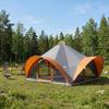 Tipi Tent Gray and Orange 18 Person Polyester and Steel