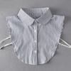Gola Falsa Listrada Lapela Removível Meia Camisa Nova Capa Feminina Mulheres Meninas