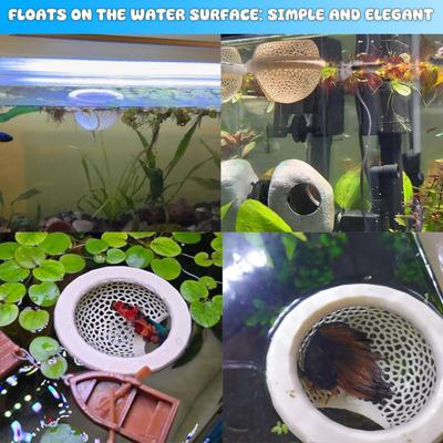 Floating Betta Bulb Hide Shrimp Cave Aquarium Cave Aquarium Decor Hammock Feeding Ring Resting Spot for Betta Small Aquatic Pets