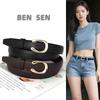 Metal C Shaped Buckle Decoration Women Slim Waist Belt For Daily Casual Wear