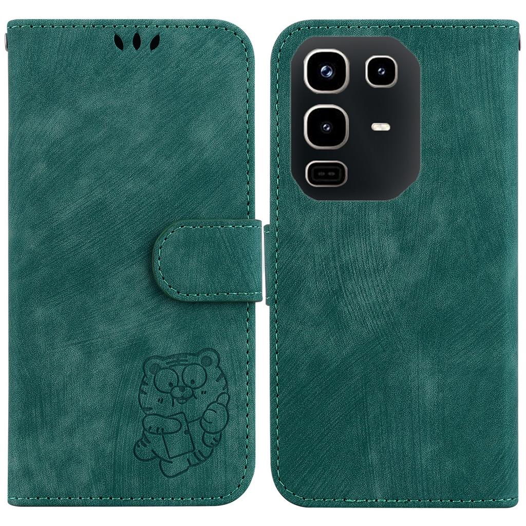 Für Infinix Note 50 4G/Note 50 Pro 4G Brieftaschengülle Leder Tigerprägung Stoßfest Handyhülle mit Handschlaufe