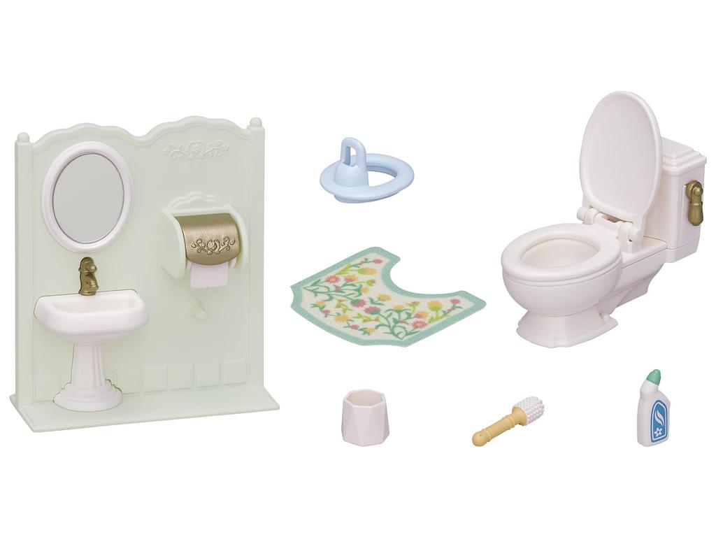 Sylvanian Families Möbel ST Mark zertifiziertes Spielzeug Puppenhaus für Kinder ab 3 Jahren und Sylvanian Families von Epoch [Toilettenset] Ka-629 Up,