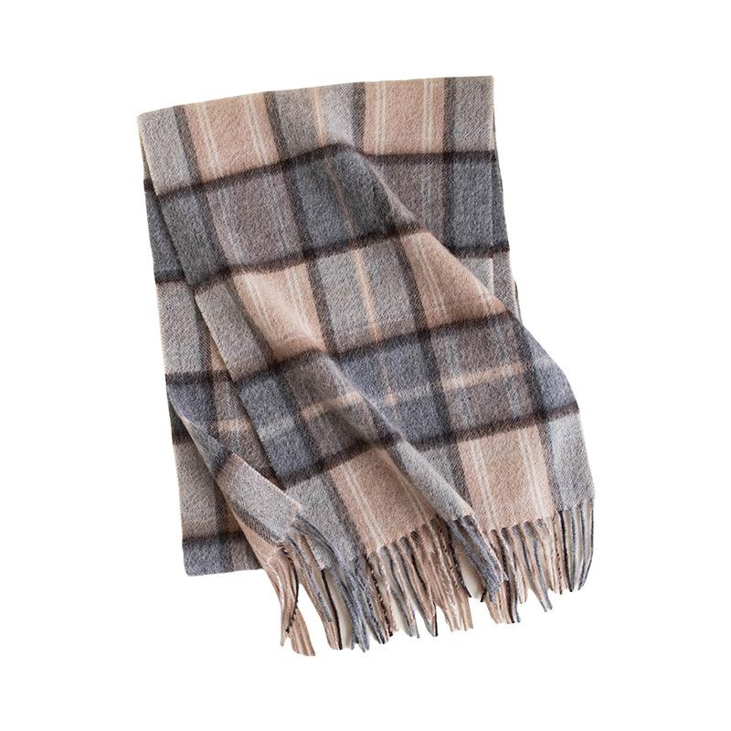 Autumn and Winter New British Style Pure Cashmere Scarf Plaid Scarf Men's Warm Neck Protector Couple Style