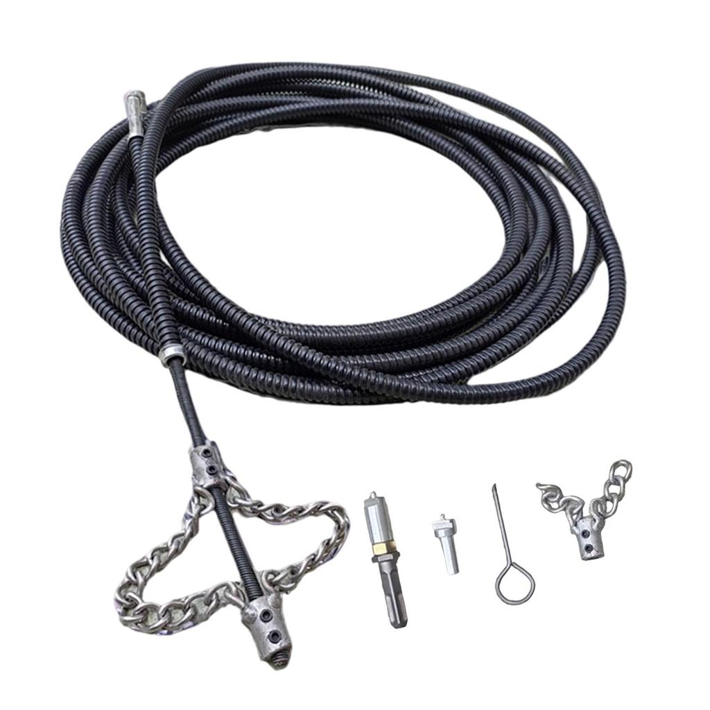 Drain Snake Cable Metal Spring Clog Remover for Kitchen Bathroom Sewer 600cm