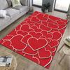 Czerwony Dywan z Nadrukiem Serca Miłości do Salonu Sypialni Nocnej Łazienki Mata Podłogowa Dywanik Mata pod Sofę Wystrój Domu Luksusowy Prezent