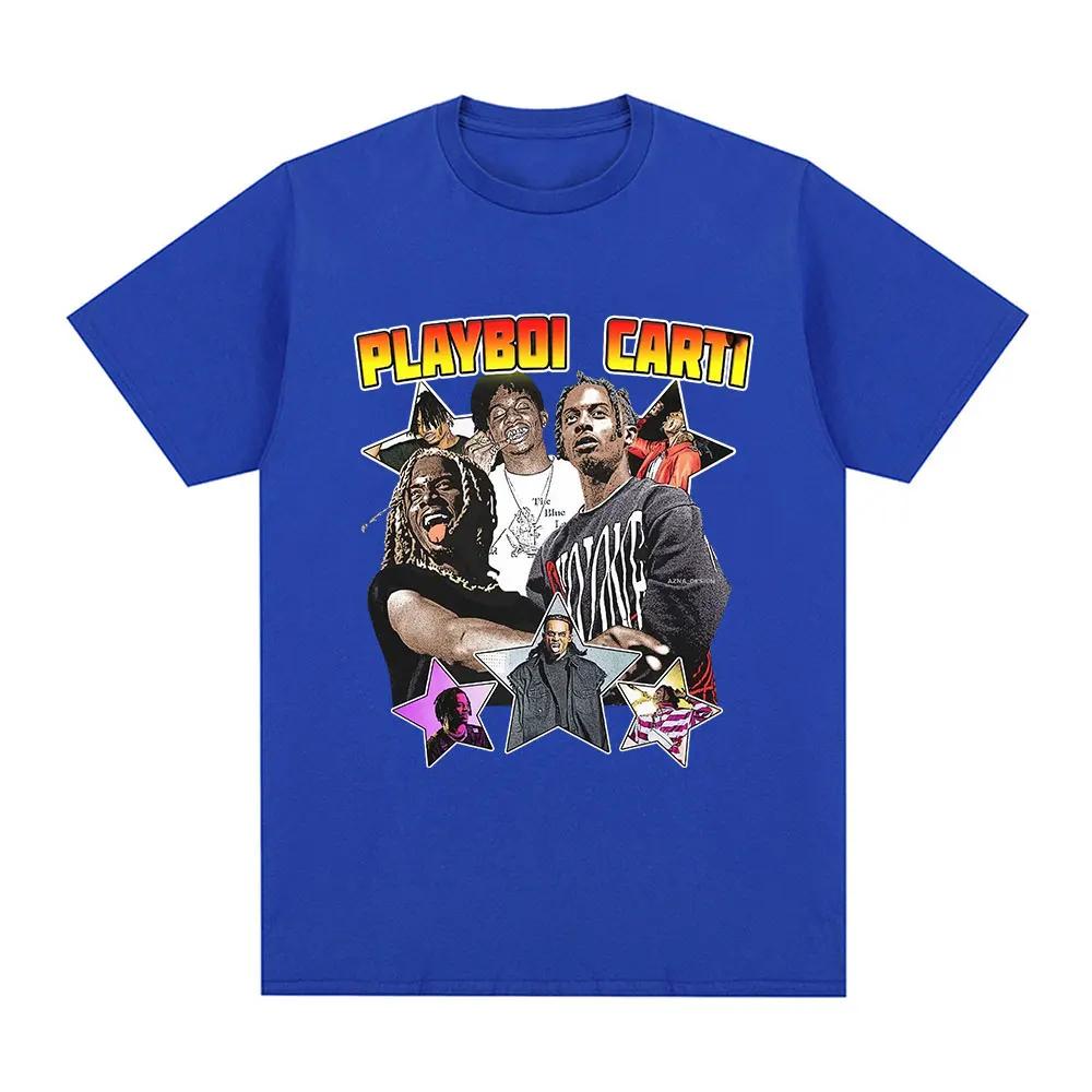 Rapper Playboi Carti Graphic T-shirt Fashion Hip Hop Oversized T Shirts Casual Cotton Short Sleeve T-shirts Streetwear Unisex