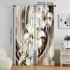 2Pcs Flower Window Curtains For Living Room Dining Room Study Office Window Treatment Home Decor Design For Privacy