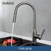Pull Out Spout Kitchen Faucet Rotatable Spring Faucets Brass Mixer Tap Hot Cold Water Taps with Pull Down Sprayer Chrome