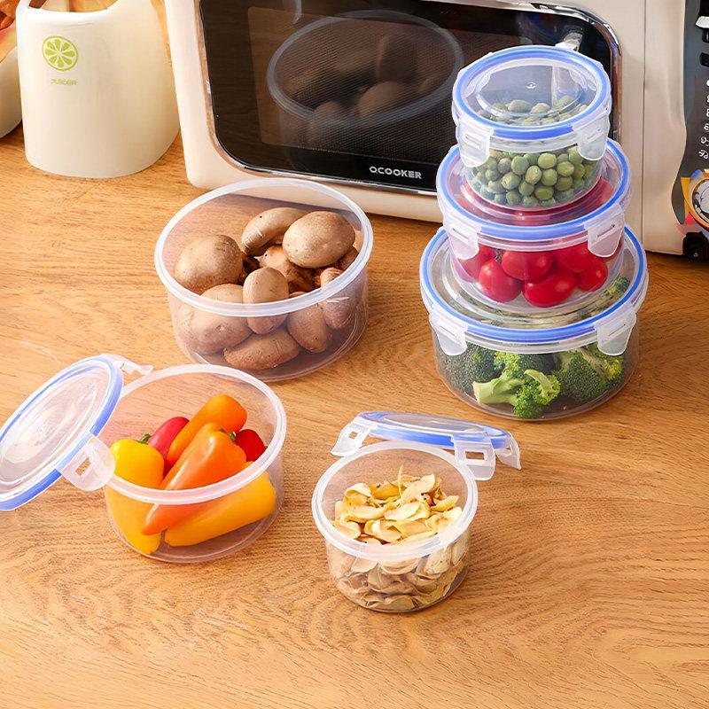 Plastic Refrigerator Storage Boxes with Airtight Lids Fits Containers Suitable for Lunch Box, Bento Box, Fruits and Vegetables