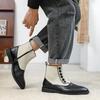 Men's Retro Leather Side-Zip Buckle Martin Boots