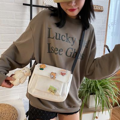 Schöne Leinwand kleine Taschen Frauen neue japanische System Harajuku schräge Tasche mit Studenten Mädchen einzelne Umhängetasche