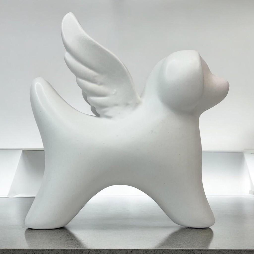 Charming Angel Wings Dog Statue Resin Decorative Art Piece For Home And Garden