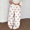 Women's Casual And Fashionable Printed Elastic Waist Loose Wide Leg Pants