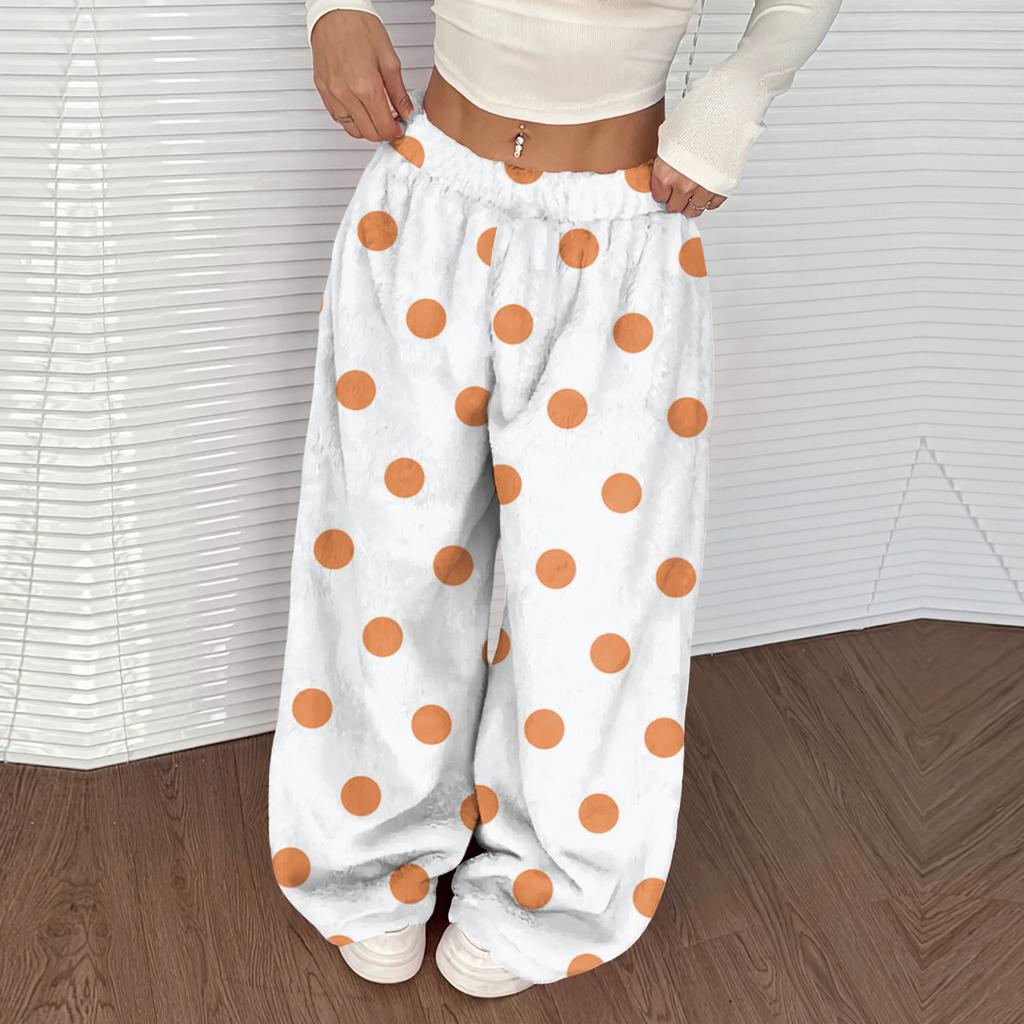 Women's Casual And Fashionable Printed Elastic Waist Loose Wide Leg Pants