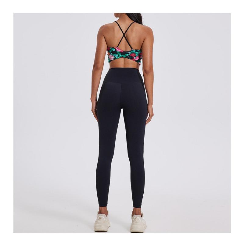 Women S Leopard Print U Neck Sports Bra Thin Strap Yoga Push Up Backless Bra