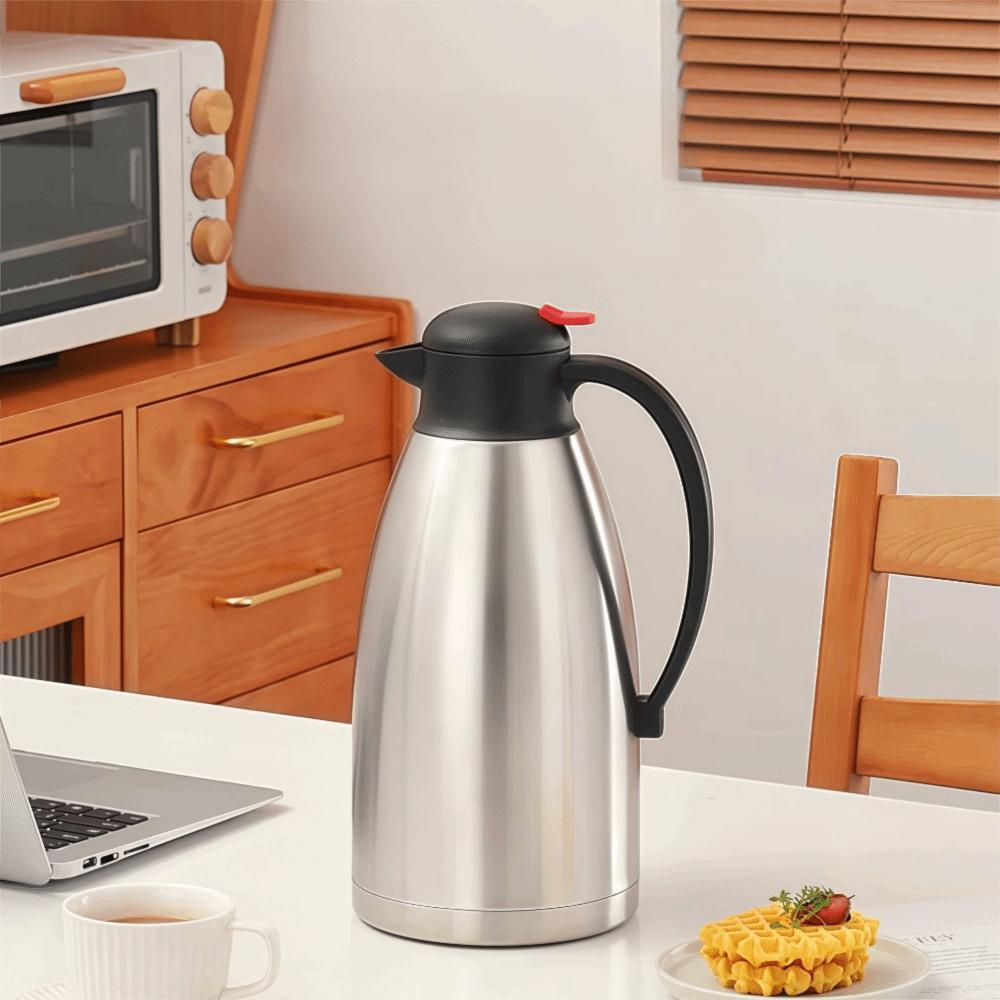 2L Thermoskanne Auslaufsicherer Deckel Isolierter Kessel Krug Thermoskanne für Kaffee Winter
