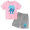 3-12 Ensemble décontracté sportif pour garçons et filles, T-shirt d'été cool à manches courtes et imprimé numéros 6 et 7, style