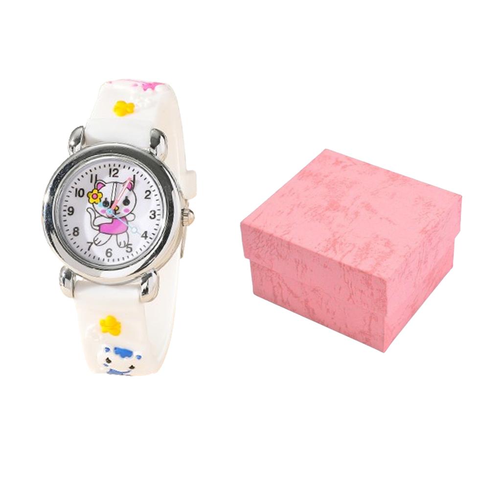 1/2/4pcs-Cute Cartoon Silicone Cat Pattern Watch Decoration Holiday Gift, Watch Bracelet, Watch Box Set Selection