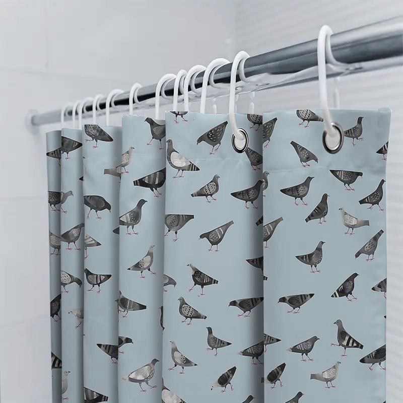 Bathroom Curtain Bird Pattern Shower Curtain Vintage Forest Animals Nature Decor Waterproof Fabric Home Decor Washable Liner