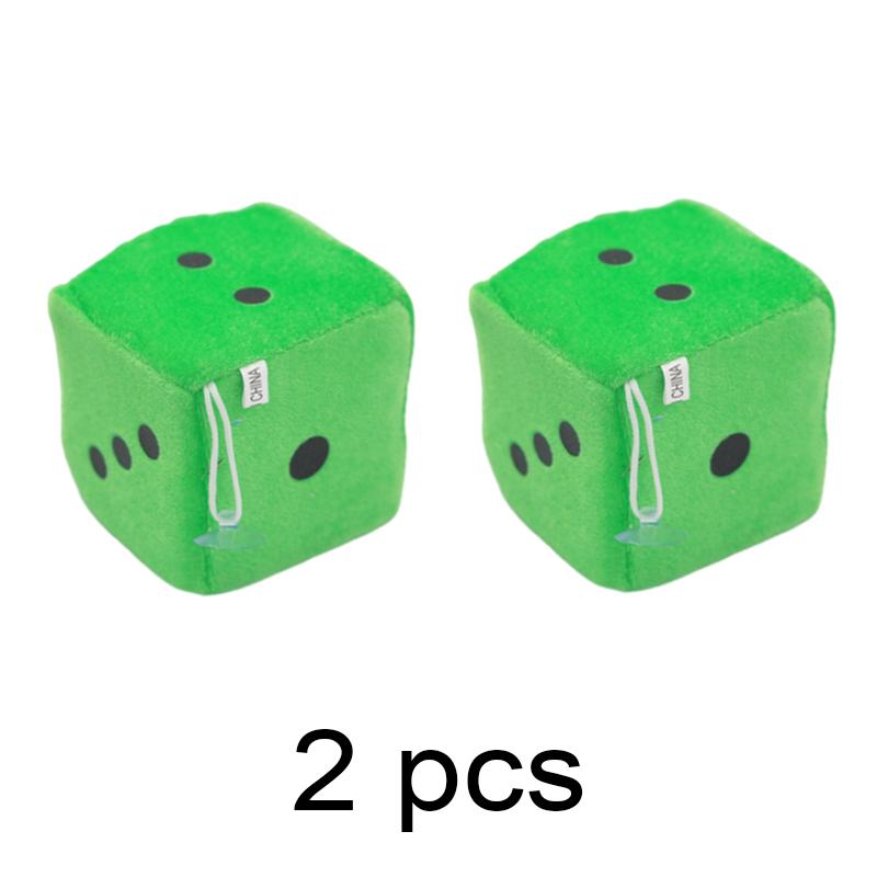 2x Car Dice Ornament Rearview Mirror Hanging Ornaments Car Styling Plush Fuzzy Dice Decoration Auto Interior Accessories Pendant