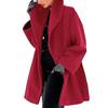 Women's Wool Blend Trench Coat Hooded Single-Breasted Pea Coat Fall Winter Thick Warm Jacket Casual Mid-Long Overcoat