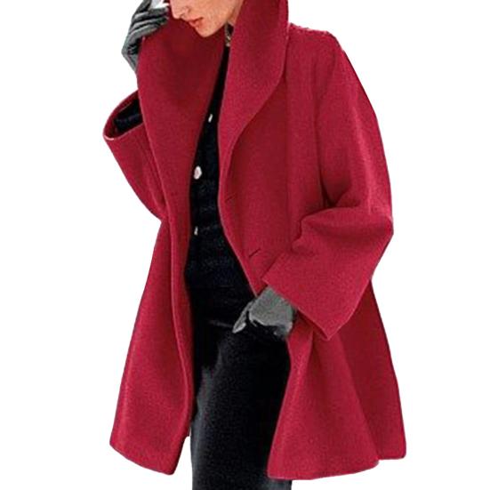 Women's Wool Blend Trench Coat Hooded Single-Breasted Pea Coat Fall Winter Thick Warm Jacket Casual Mid-Long Overcoat