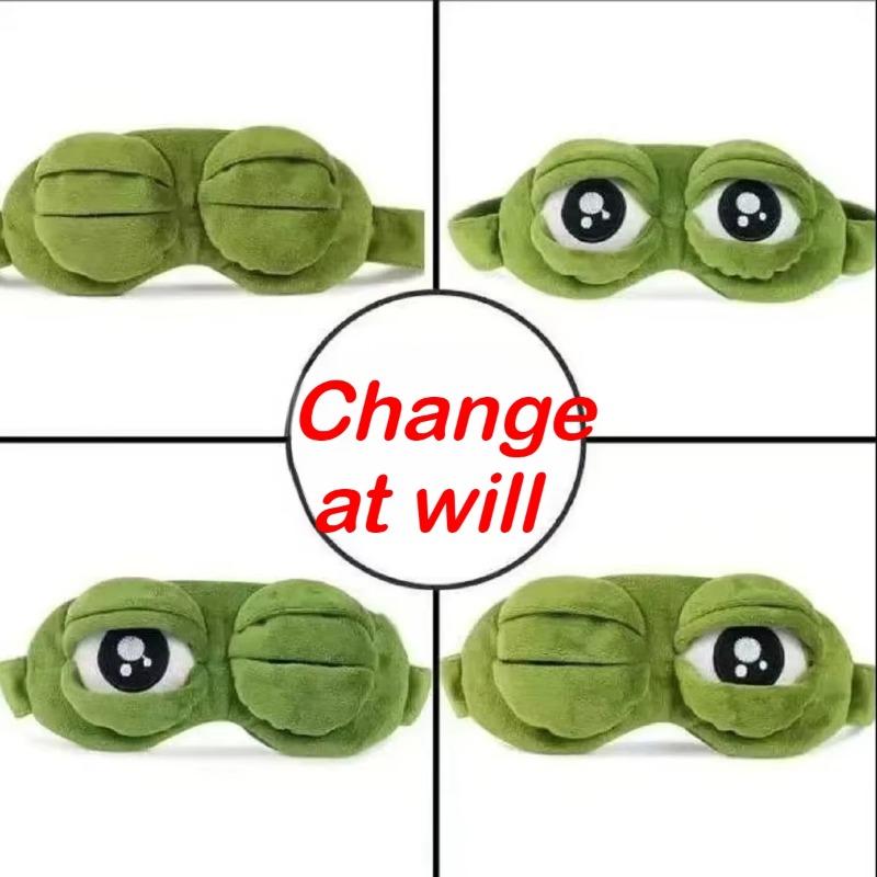 1pc Cute 3D Frog Plush Eye Mask Sleep Cover Soft Comfortable Block Light for Travel Home Nap Funny Eye Patch Sleep Aid Accessory