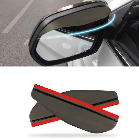 2Pcs Carbon Fiber Side Mirror Rain Visor Guard, Universal for Cars, Trucks and SUVs (Black)