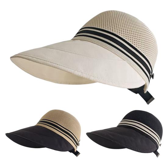 Summer Hat Large Head Circumference Breathable Mesh Sun Protection Hat with Extended Brim Mesh Top Outdoor Travel Sunshade Hat