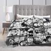 Nana Osaki Manga Panel Collage Blanket Flannel Spring Autumn  Breathable Warm Throw Blanket for Sofa Bedroom Bedspread