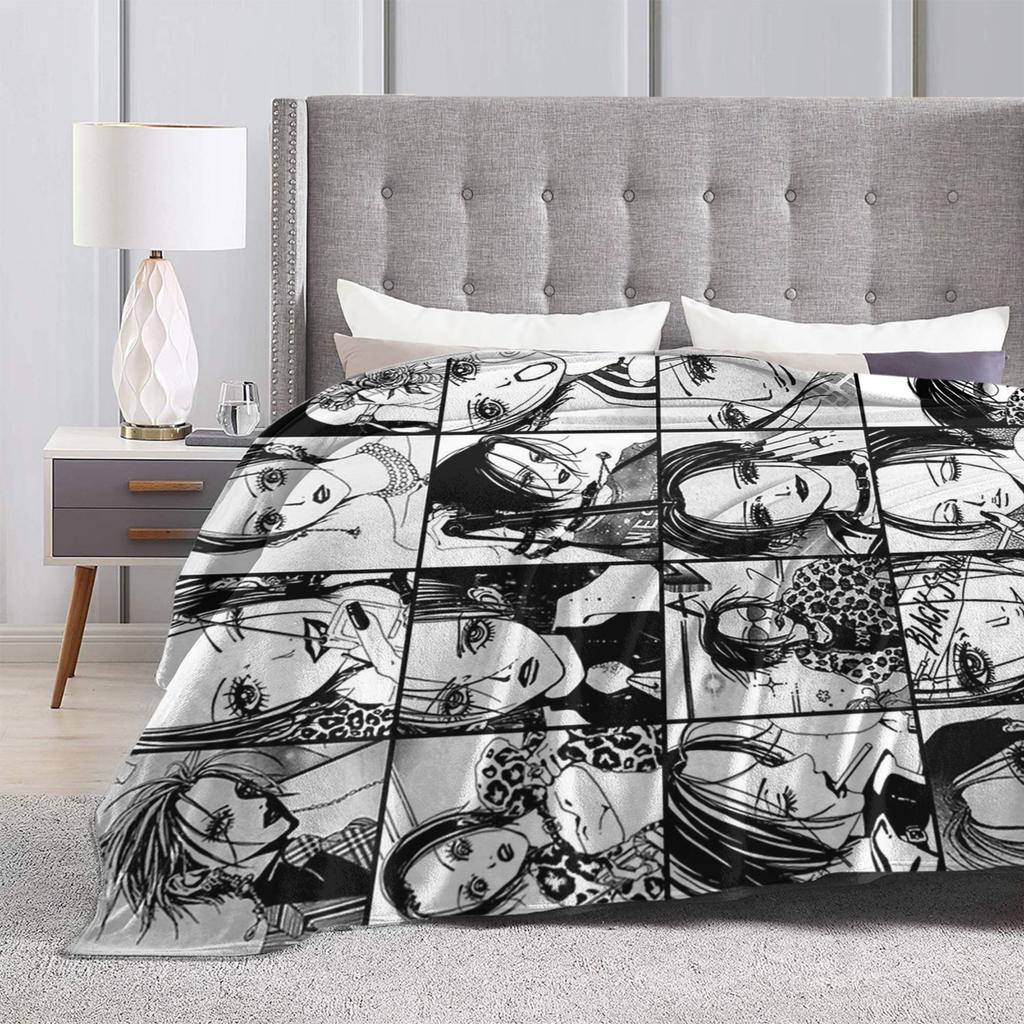 Nana Osaki Manga Panel Collage Blanket Flannel Spring Autumn Breathable Warm Throw Blanket for Sofa Bedroom Bedspread
