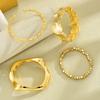 4 Pcs/Set Punk Irregular Bangles for Women Delicate Gold Color Metal Geometry Cuff Bracelets Fashion Hip Hop Party Jewelry Gifts