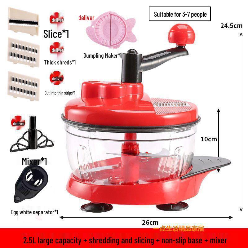 Manuell Kött- och Grönsakskvarn med Handvev: Köksmixer för degfyllning, malning och hackning