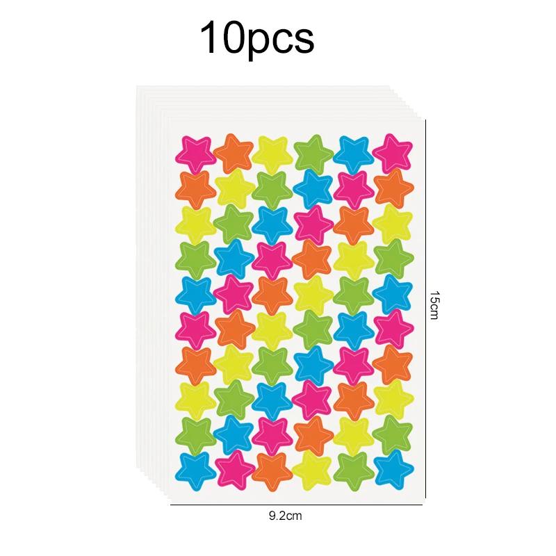 10~50sheets Scrapbook Stickers with Stars Hearts Circles Dazzling Colors for DIY Crafts Journaling Memory Book Decoration TMZ