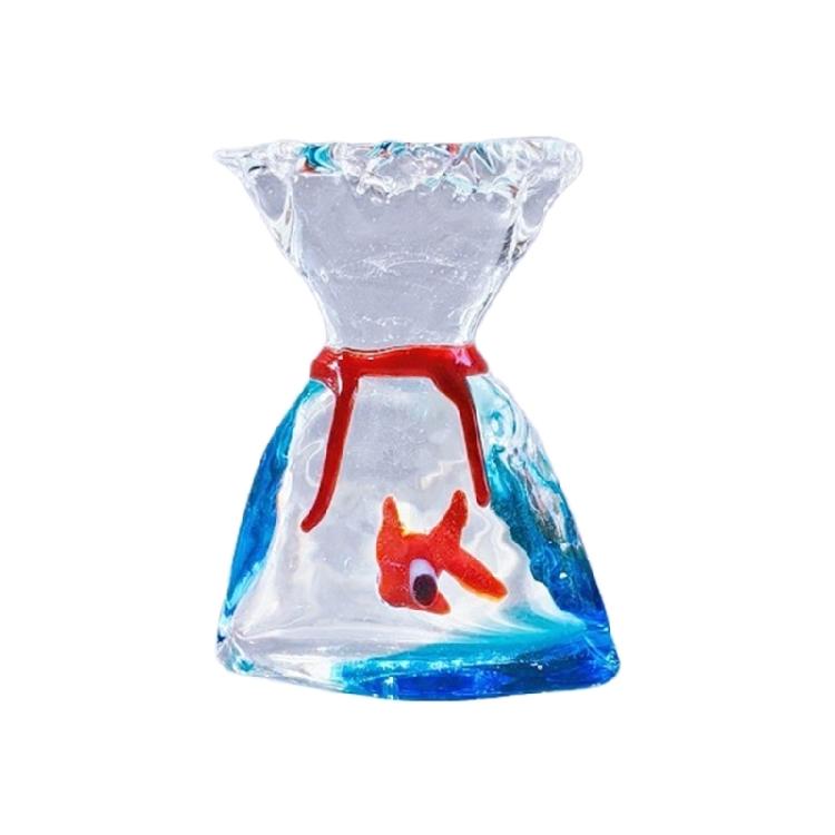 Glass Fish Tanks Figurines Collection Glass Ornament Statue Car Interior Dashboards Ornament for Birthday Home Decors