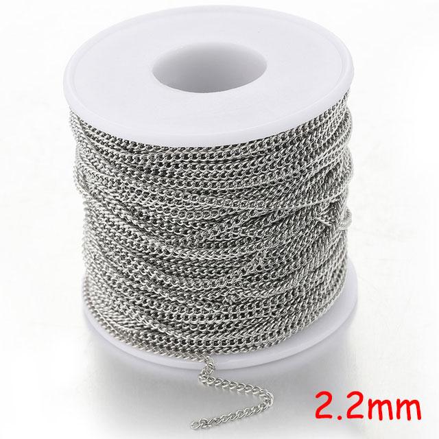 2 meters Stainless Steel Rolo Bulk Chains Cable Link Chain for Neckalce Bracelet Jewelry Making DIY Accessories Wholesale