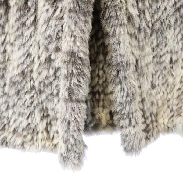STEFANEL Hooded Rabbit Fur poncho Gray Jacket Women Used