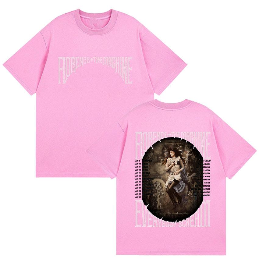 2026 Summer Florence The Machine Everybody Scream Tour Graphic T Shirt Unisex Women Vintage Harajuku Cotton TShirt Streetwear