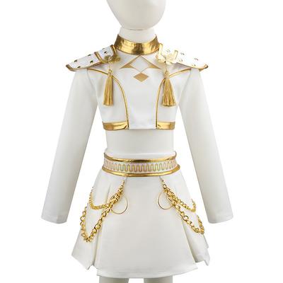Kids Girls Party Cosplay Costume Children Singer Stage Show Top Skirt Set Dress Up Halloween Outfit