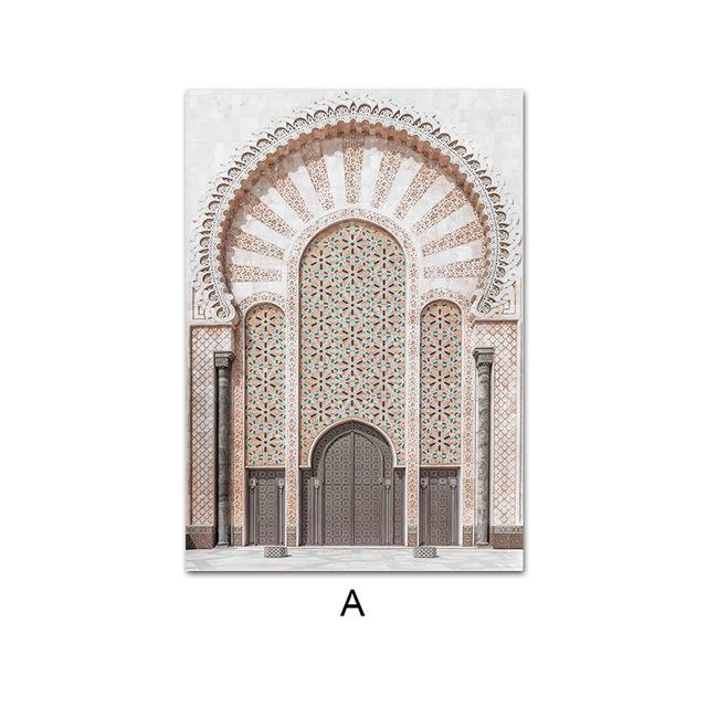 

Арабская каллиграфия, настенная художественная печать, картина, Марокко, дверь, холст, постер, исламская архитектура, декоративная картина, декор для мусульманского Рамадана A4 21x30cm No Frame
