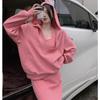 Autumn New Foreign Style Age Reduction and Thin Suit Women's Large Size Sweater Meat Covering Two-piece Set Dress Women's Clothing