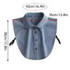 Women's Blue Washed Denim Collar Simple Half Shirt Style Fake Collar Versatile Decoration Detachable Pointed False Collar