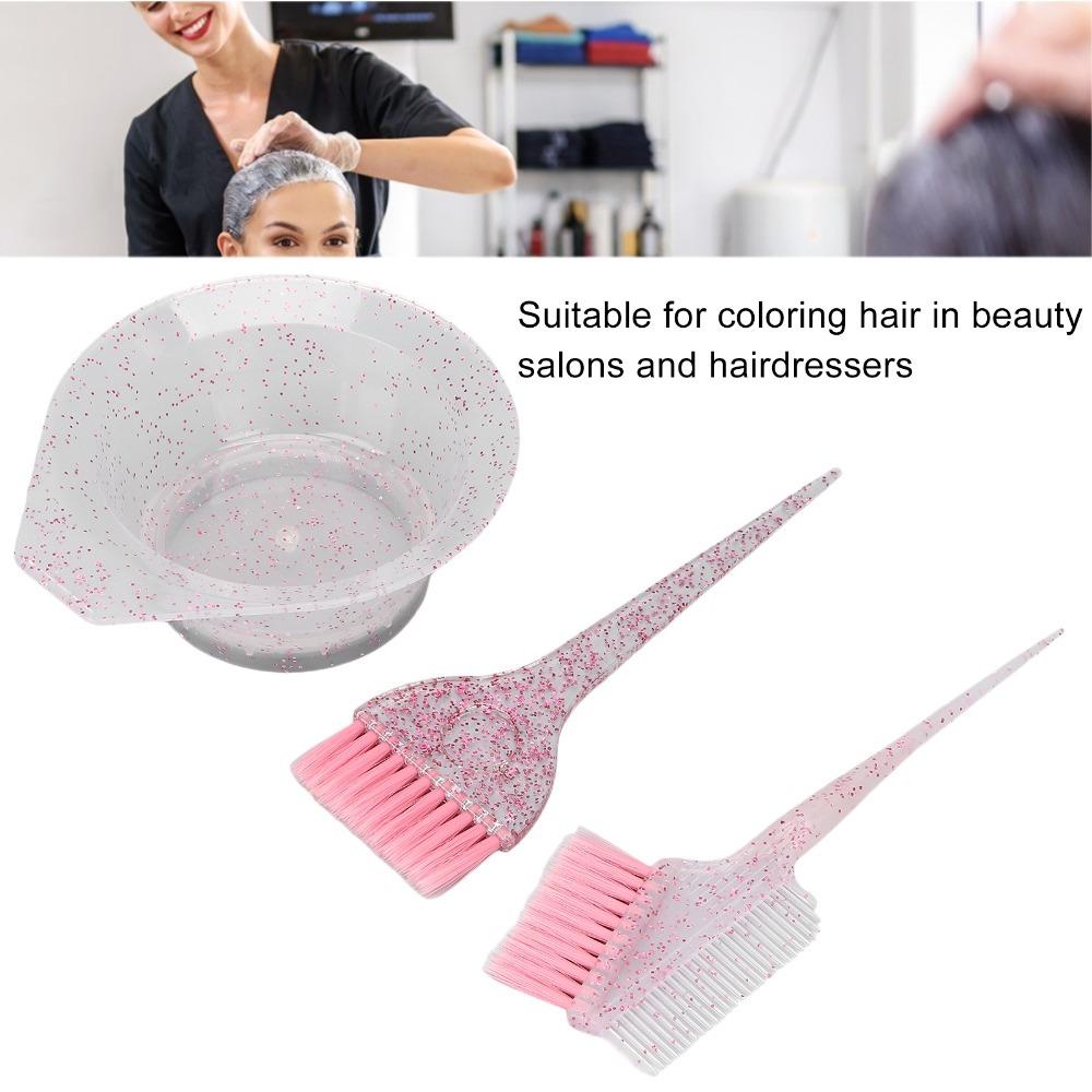 Soft Bristle Brush Hairdressing Tinting Comb Angled Comb Hair Coloring Dyeing Kit  Home Use розовый