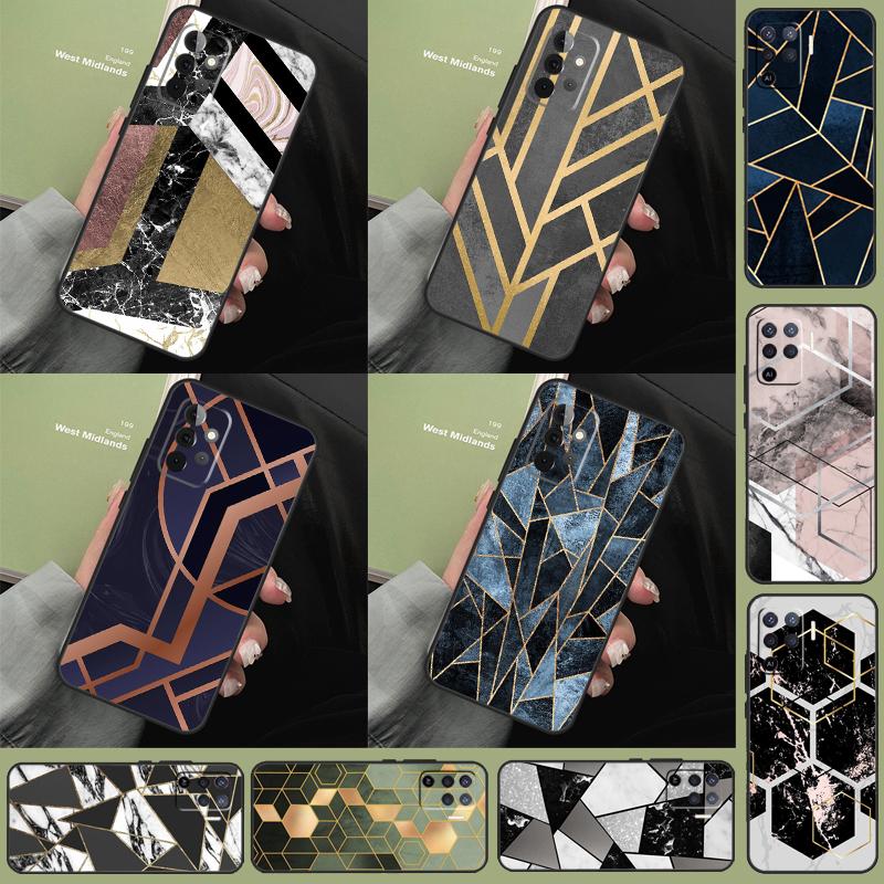 Marble Geometric Art Case For Samsung Galaxy A35 A15 A55 A53 A33 A13 A36 A56 A26 A16 A22 A32 A52 A54 A34 A05 A06