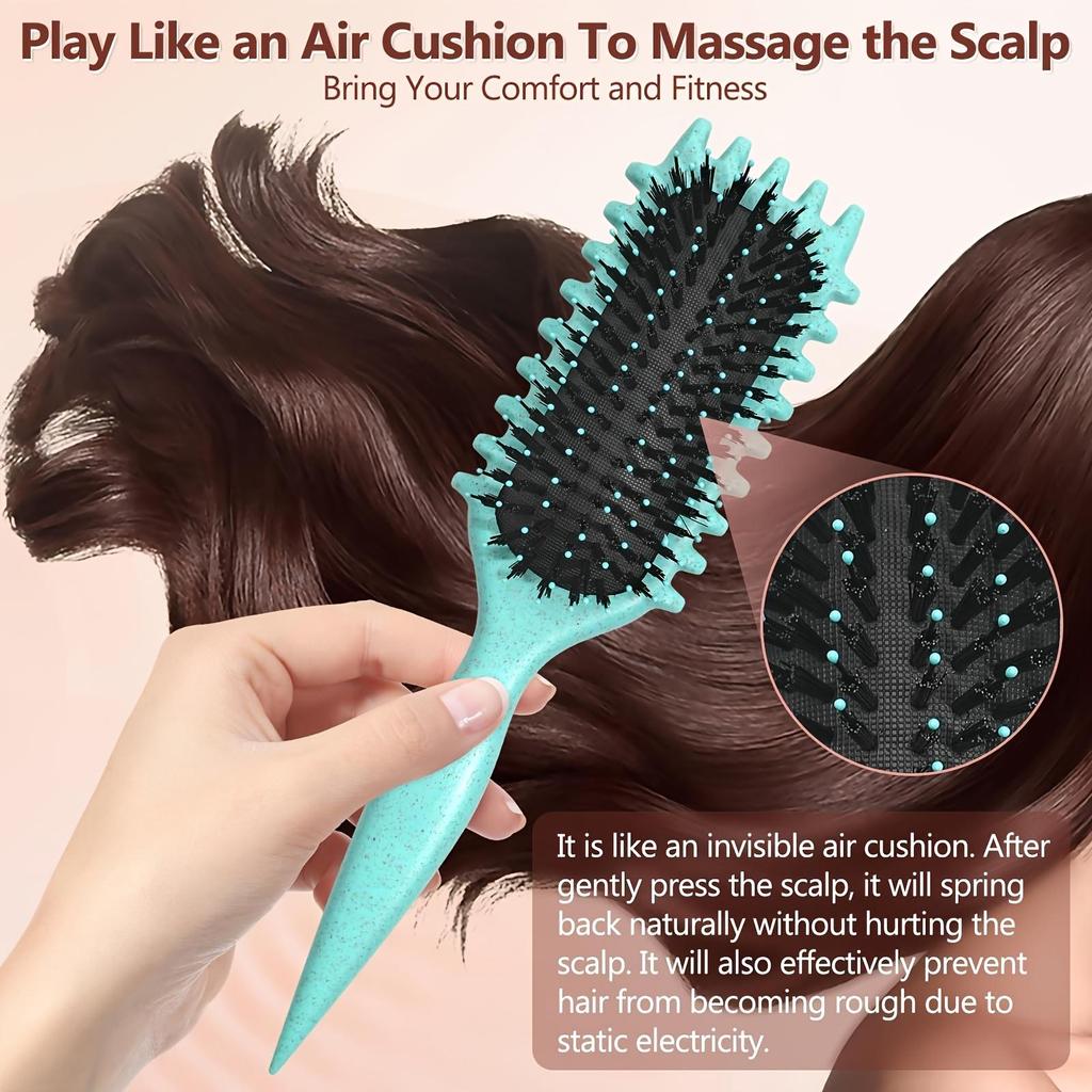 Flexible Rectangular Curling Brush - Unisex Design, Traction, Enhances Curls, Suitable for Normal Hair Types