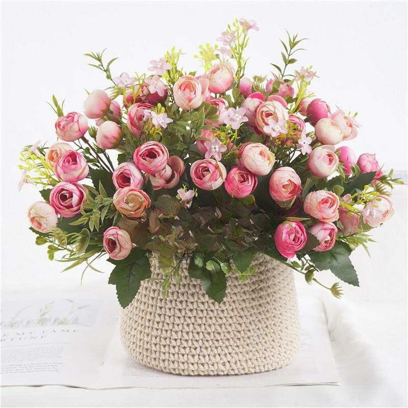 Sp Camellia Artificial Rose Bud Wedding Decoration Floral Arrangement Event Home