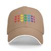 Rainbow Hearts Horizontal Stripes Baseball Cap Luxury Cap Hat Unisex Luxury Military Cap Unisex Vintage Unisexs Hats Womens