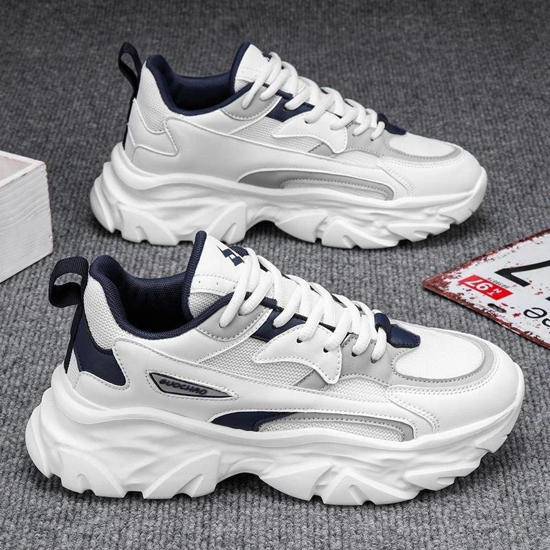 Fashion 2025 Men's Shoes Mesh Breathable Casual Shoes Lace Up Platform Sneakers Comfort Running Shoes for Men Trainer Tenis Masculino