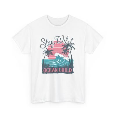 Beach Vibes T-Shirt | Summer Ocean Waves Tee | Retro Stay Wild Ocean Child Shirt