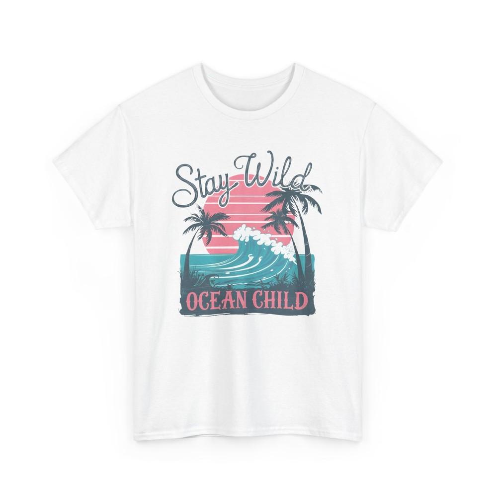 

Beach Vibes T-Shirt | Summer Ocean Waves Tee | Retro Stay wild Ocean child Shirt L